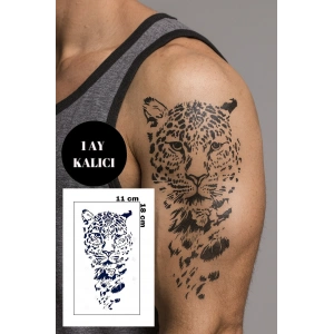 Kaplan Figürlü 12 Saat Sonra Kararan Geçici Orta Dövme Tattoo