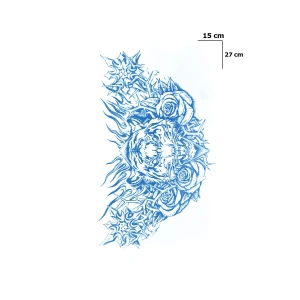 Kaplan Figürlü Sonradan Kararan Yarı Kalıcı Geçici Dövme Tattoo
