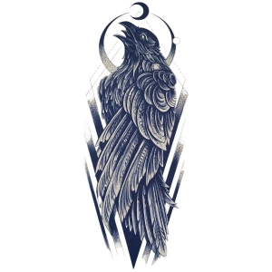 Karga Figürlü 12 Saat Sonra Kararan Geçici Dövme Tattoo