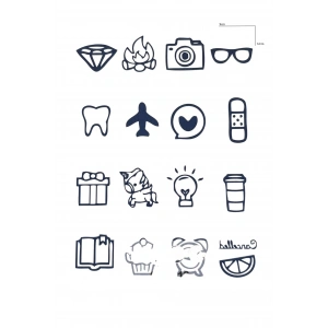 Karışık Figürlü 12 Saat Sonra Kararan Geçici Dövme Tattoo