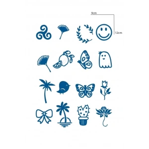 Karışık Figürlü 12 Saat Sonra Kararan Geçici Dövme Tattoo