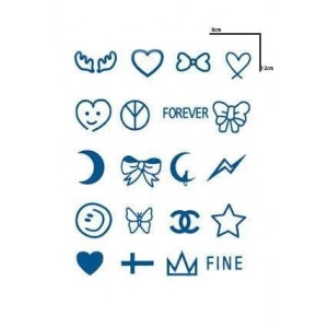 Karışık Figürlü 12 Saat Sonra Kararan Geçici Mini Dövme Tattoo