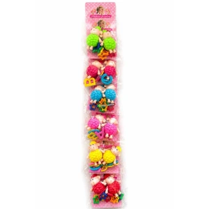 Karışık Renk 12li Koyun Figürlü Harf Detaylı Lastik Toka Set