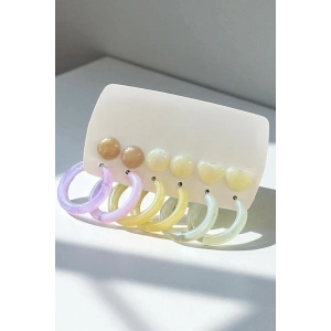 Karışık Renk 12li Küpe Set