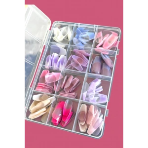 Karışık Renk 168 Adet Frenchli Takma Tırnak Set