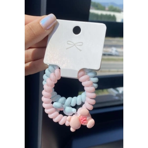 Karışık Renk 2li Ayıcık Detaylı Helezon Toka