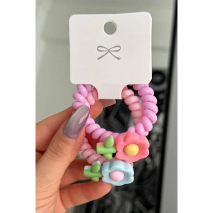 Karışık Renk 2li Lale Detaylı Helezon Toka