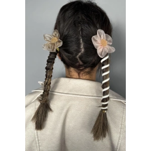 Karışık Renk 2´li Taş Detaylı Yaylı Spiral Toka