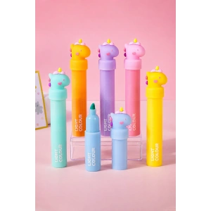 Karışık Renk 6lı Unicorn Figürlü Fosforlu Kalem Set