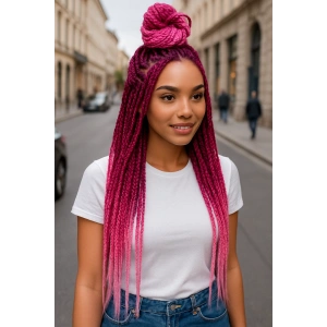 Karışık Renk Afrika Zenci Örgüsü Box Braid Sentetik Saç 60cm 100gr