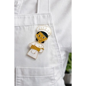 Karışık Renk Aşçı Figürlü Broş