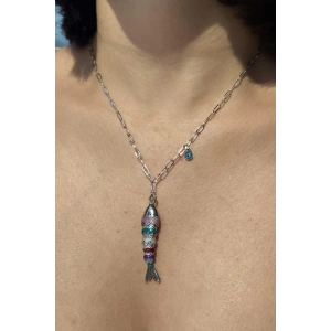 Karışık Renk Balık Figürlü YSX Kolye