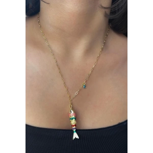 Karışık Renk Balık Figürlü YSX Kolye