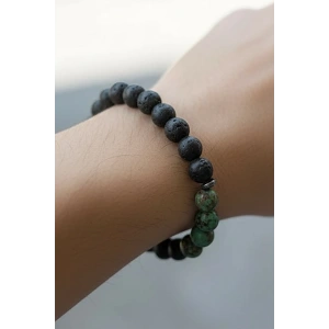 Karışık Renk Boncuk Detaylı Erkek Bileklik