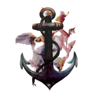 Karışık Renk Çapa Figürlü Dövme Tattoo