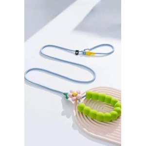 Karışık Renk Çiçek Figürlü İpli Kedi Köpek Tasması