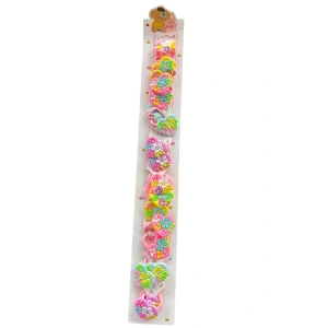 Karışık Renk Çiçek Ve Kalp Figürlü Çocuk Lastik Toka Set