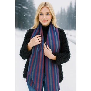 Karışık Renk Çizgili Unisex Atkı