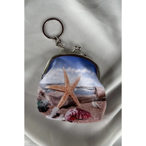 Karışık Renk Deniz Yıldız Figürlü Cüzdan/Anahtarlık