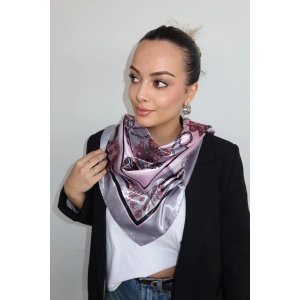 Karışık Renk Desenli Saten Şal