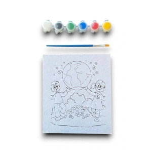 Karışık Renk Dünya Figürlü Boyama Set