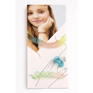 Karışık Renk Elastik Choker Kolye | Bileklik Ve Yüzük Set