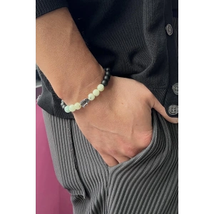 Karışık Renk Fil Figürlü Boncuk Detaylı Erkek Bileklik