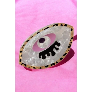 Karışık Renk Göz Figürlü Kemik Mandal Toka