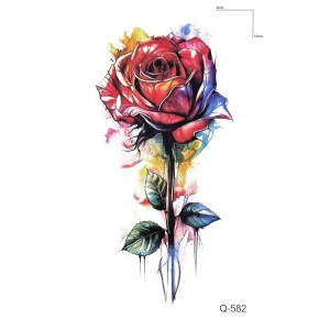 Karışık Renk Gül Mini Geçici Dövme Tattoo