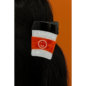 Karışık Renk Kahve Bardağı Figürlü Kemik Mandal Toka