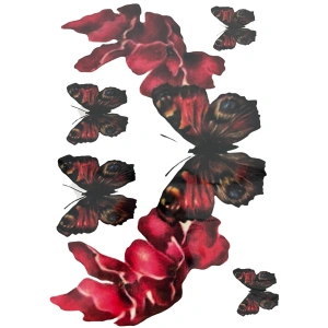 Karışık Renk Kelebek Figürlü Dövme Tattoo