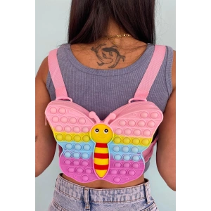 Karışık Renk Kelebek Figürlü Popit Çocuk Sırt Çantası