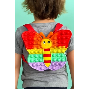 Karışık Renk Kelebek Figürlü Popit Çocuk Sırt Çantası