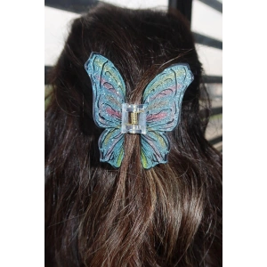 Karışık Renk Kelebek Figürlü Sim Detaylı Kemik Mandal Toka