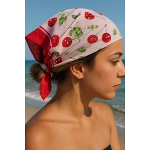 Karışık Renk Kiraz Figürlü Fular