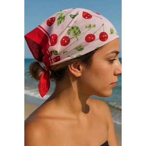 Karışık Renk Kiraz Figürlü Fular