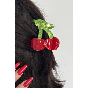 Karışık Renk Kiraz Figürlü Kemik Mandal Toka