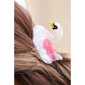 Karışık Renk Kuğu Figürlü Kemik Mandal Toka