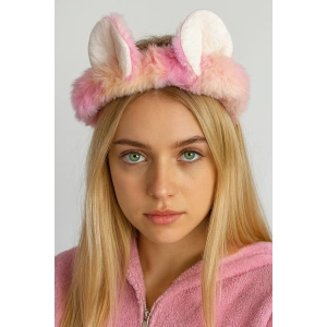 Karışık Renk Kulak Figürlü Peluş Saç Bandı