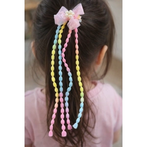 Karışık Renk Kurdele Figürlü Sallantılı Çocuk Yan Toka