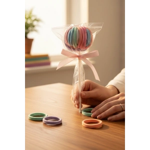 Karışık Renk Lolipop Figürlü Lastik Toka Set