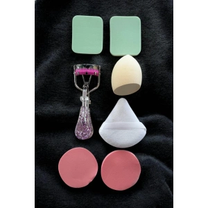 Karışık Renk Makyaj Süngeri/ Kirpik Kıvırma Aparatı/ Pudra Süngeri Set