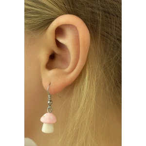 Karışık Renk Mantar Figürlü Çocuk Küpe (Çift)