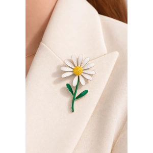 Karışık Renk Papatya Figürlü Broş