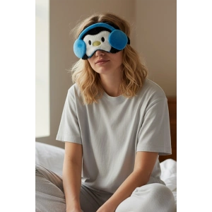 Karışık Renk Penguen Figürlü Peluş Uyku Bandı