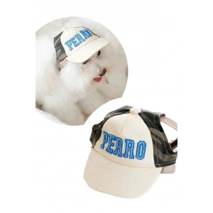 Karışık Renk Perro Yazılı Kamuflaj Desenli S Beden Köpek Şapkası