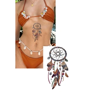 Karışık Renk Rüya Kapanı Figürlü Dövme Tattoo