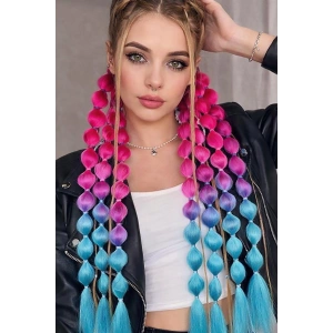 Karışık Renk Saç Detaylı Lastik Toka