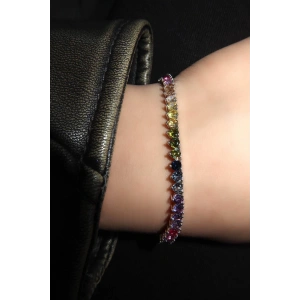 Karışık Renk Taş Detaylı Su Yolu VİP Bileklik