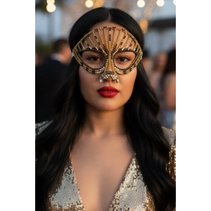 Karışık Renk Taşlı Parti Maskesi